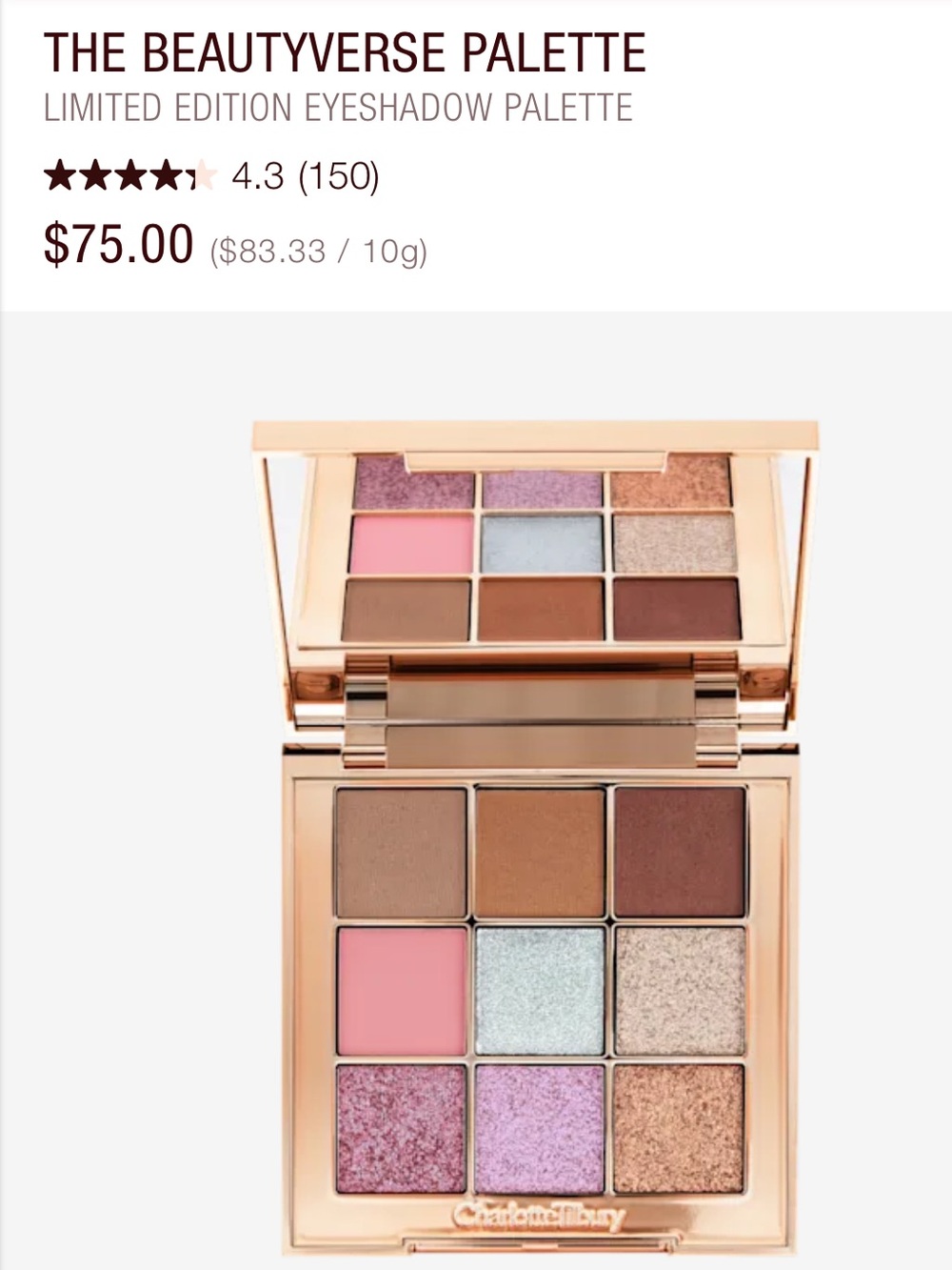 THE BEAUTYVERSE PALETTE
LIMITED EDITION EYESHADOW PALETTE - Picture 8 of 8
